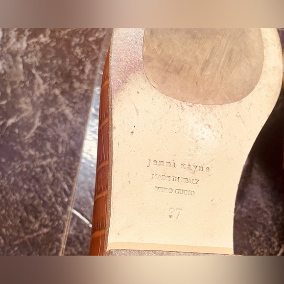 Jenni Kayne Brown Croc-Embossed Loafers - Picture 9 of 11